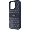 DKNY PU Leather Repeat Pattern Tonal Stripe Apple iPhone 16 Pro Max dėklas telefonui mėlynos spalvos