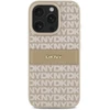 DKNY PU Leather Repeat Pattern Tonal Stripe Apple iPhone 16 Pro Max dėklas telefonui rožinės spalvos