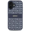 DKNY PU Leather Repeat Pattern Tonal Stripe Apple iPhone 16 dėklas telefonui mėlynos spalvos