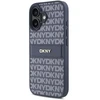 DKNY PU Leather Repeat Pattern Tonal Stripe Apple iPhone 16 dėklas telefonui mėlynos spalvos