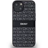 DKNY DKHCP14SPRTHSLK Apple iPhone 14 15 13 6.1″ juodos spalvos kietas dėklas Leather Mono Stripe & Metal Logo