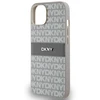 Apple iPhone 13 / 14 / 15 DKNY odinis dėklas Mono Stripe & Metal Logo (DKHCP14SPRTHSLE) beige