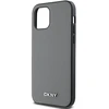 DKNY PU Leather Sidabrinis Metal Logo Magsafe dėklas telefonui Apple iPhone 12/12 Pro pilkos spalvos