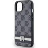 Apple iPhone 13 / 14 / 15 DKNY odinis dėklas Checkered Mono Pattern & Printed Stripes (DKHCP14SPCPTSSK) juodos spalvos