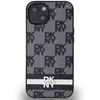 Apple iPhone 13 / 14 / 15 DKNY odinis dėklas Checkered Mono Pattern & Printed Stripes (DKHCP14SPCPTSSK) juodos spalvos