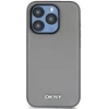 DKNY PU Leather Sidabrinis Metal Logo Magsafe dėklas telefonui Apple iPhone 14 Pro pilkos spalvos