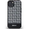 DKNY PU Leather Repeat Pattern Bottom Stripe MagSafe dėklas telefonui Apple iPhone 14 juodos spalvos