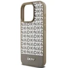 DKNY PU Leather Repeat Pattern Bottom Stripe MagSafe dėklas telefonui Apple iPhone 14 Pro Max rudos spalvos