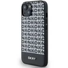 DKNY PU Leather Repeat Pattern Bottom Stripe MagSafe dėklas telefonui Apple iPhone 14 juodos spalvos