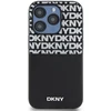 DKNY PU Leather Repeat Pattern Card Pocket dėklas telefonui Apple iPhone 14 Pro Max juodos spalvos