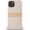 Apple iPhone 13 / 14 / 15 DKNY odinis dėklas Mono Stripe & Metal Logo (DKHCP14SPRTHSLP) rožinės spalvos