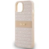 Apple iPhone 13 / 14 / 15 DKNY odinis dėklas Mono Stripe & Metal Logo (DKHCP14SPRTHSLP) rožinės spalvos