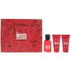 Dsquared2 Set Dsquared 2: Raudona Wood Eau De Toilette For Women, 50 ml + Raudona Wood Dušo želė & Šampūnas 2-In-1, 50 ml + Raudona Wood Losjonas kūnui, 50 ml