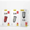 Įkroviklis automobilinis Dudao (2xUSB; 3.4A) sidabrinis