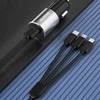 Dudao R5Pro 1x USB, 3.4A automobilinis įkroviklis + 3in1 USB-C / Micro USB / Lightning kabelis (pilkas)