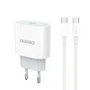 Dudao A14EUC PD 20W USB-C laidinis įkroviklis su kabelis – baltos spalvos