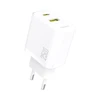 Dudao A26T GaN 25W USB-A, USB-C įkroviklis – baltos spalvos