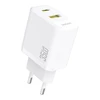 Dudao A27 MaxC 35W laidinis įkroviklis + USB-C kabelis – baltos spalvos