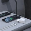 Dudao A27MaxCEU PD QC 35W USB-A USB-C sieninis įkroviklis su USB-C laidu – baltas