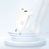 Dudao A27TEU PD 30W GaN USB-A USB-C sieninis įkroviklis - Baltas