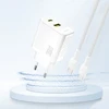 Dudao A27TEU PD 30W GaN USB-A USB-C sieninis įkroviklis - Baltas