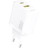 Dudao A27TEU PD 30W GaN USB-A USB-C sieninis įkroviklis - Baltas