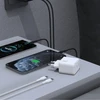 Dudao A28PCEU PD 45W GaN 2xUSB-C sieninis įkroviklis su USB-C laidu – baltas