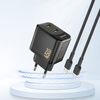 Dudao A28PEU PD 45W GaN 2xUSB Wall Charger - Juodas
