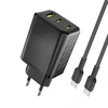 Dudao A29C 65W GaN laidinis įkroviklis + USB-C kabelis – juodos spalvos