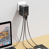 Dudao A65Pro 65W EU / US / JP / AUS / UK travel adapter 2x USB-C 2x USB-A - juodos spalvos