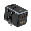 Dudao A65Pro 65W EU / US / JP / AUS / UK travel adapter 2x USB-C 2x USB-A - juodos spalvos