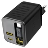 Dudao A67EU GaN 67W sieninis įkroviklis su integruotu ištraukiamu USB-C maitinimo laidu greitam įkrovimui - Juodas