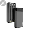 Dudao talpus maitinimo blokas su 3 įmontuotu kabeliu 20000mAh USB Type C + micro USB + Lightning Juodos spalvos (Dudao K6Pro +)