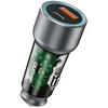 Įkroviklis automobilinis Dudao (R4T) (1xUSB-C; 1xUSB; 30W) pilkas