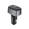 Dudao automobilinis įkroviklis USB / USB Type C Power Delivery (60 W) Quick Charge 4.0 (22,5 W) + laidas USB Type C - USB Type C / Lightning juodas (R7XS juodas)