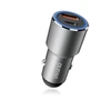 Įkroviklis automobilinis Dudao (R4PQ) (1xUSB-C; 1xUSB; 22,5W) pilkas
