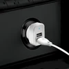 Įkroviklis automobilinis Dudao R7 (2xUSB; 2.4A) + 3in1 laidas lightning+micro+type-C baltas