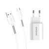 Įkroviklis Dudao (A2EU) + type-C kabelis (2xUSB 5V 2.4A) baltas