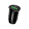 Dudao greitas automobilinis įkroviklis su USB prievadais QC3.0 + C tipo PD juodas + USB-C laidas - Lightning 18W juodas (R3PRO)