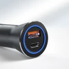 Dudao greitas automobilinis įkroviklis C tipo USB (PD) + USB QC5.0 45 W pilka (R4MAX pilka)