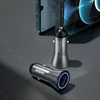 Dudao greitas automobilinis įkroviklis C tipo USB (PD) + USB QC5.0 45 W pilka (R4MAX pilka)