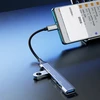 Dudao HUB 4in1 USB-C – 4x USB-A (3 x USB2.0 / USB3.0) 6.3cm juodos spalvos (A16T)