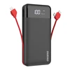 Išorinė baterija Power Bank Dudao K1Pro su įmontuotais laidais MicroUSB+Type-C+Lightning 20000mAh juoda
