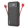 Išorinė baterija Power Bank Dudao K1Pro su įmontuotais laidais MicroUSB+Type-C+Lightning 20000mAh juoda