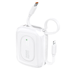 Dudao K32 22.5W 10000 mAh Powerbank with Built-in USB-C/ Lightning Cable – baltos spalvos