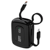Dudao K32 išorinė baterija 22,5 W 10000 mAh su integruotu USB-C / „Lightning“ laidu - juodos spalvos