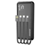Dudao K6Pro Universal 10000mAh Power Bank su USB kabelis, USB Type C, Lightning baltos spalvos (K6Pro-baltos spalvos)