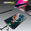 Dudao L20 Pro 4-in-1 USB-A / USB-C – Lightning / USB-C kabelis – juodos spalvos