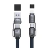 Dudao L20Max 65W 4 viename laidas su dirželiu, USB-C į USB-C su „Lightning“ ir USB-A adapteriai - Mėlyna