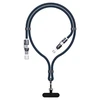 Dudao L20Max 65W 4 viename laidas su dirželiu, USB-C į USB-C su „Lightning“ ir USB-A adapteriai - Mėlyna